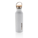 Modern Stainless Steel Bottle With Bamboo Lid