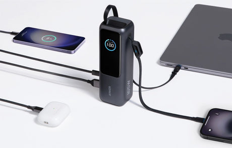 Anker Power Bank 25.000 Mah 165W, Built-In Retractable Cable