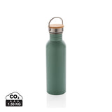 Modern Stainless Steel Bottle With Bamboo Lid