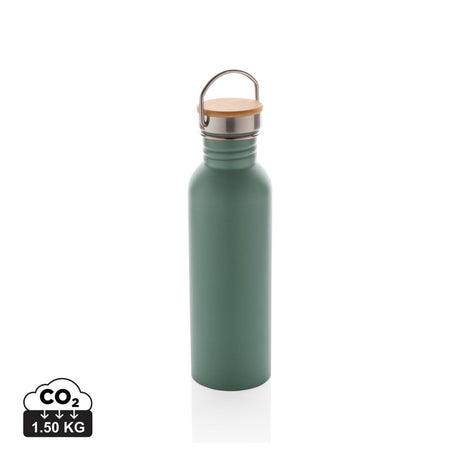 Modern Stainless Steel Bottle With Bamboo Lid