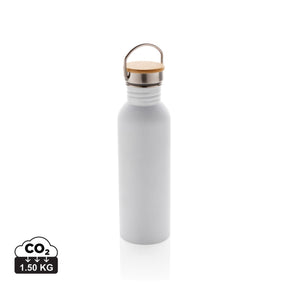 Modern Stainless Steel Bottle With Bamboo Lid