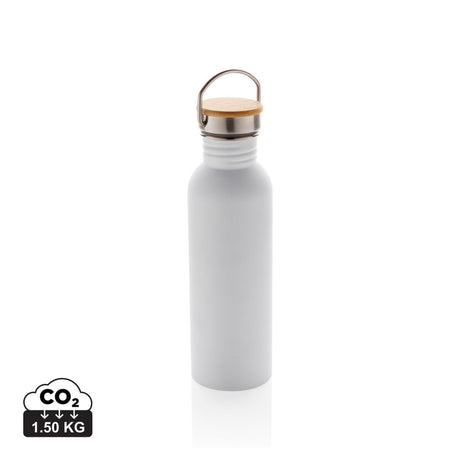 Modern Stainless Steel Bottle With Bamboo Lid