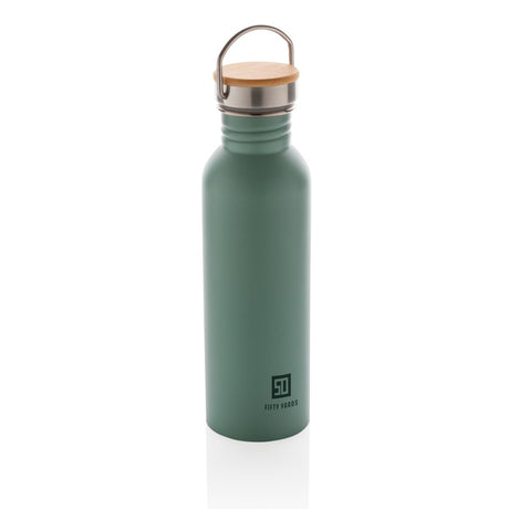 Modern Stainless Steel Bottle With Bamboo Lid