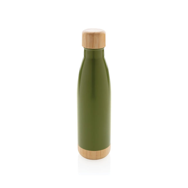 Vacuum Stainless Steel Bottle With Bamboo Lid And Bottom