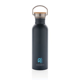 Modern Stainless Steel Bottle With Bamboo Lid