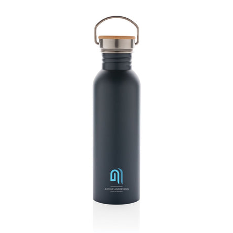 Modern Stainless Steel Bottle With Bamboo Lid