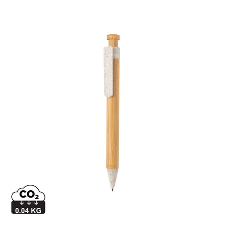 Bamboo Pen With Wheatstraw Clip