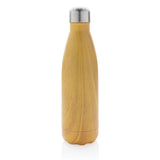 Vacuum Insulated Stainless Steel Bottle With Wood Print