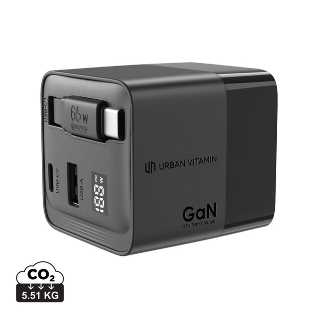 Urban Vitamin Mendocino 65W Gan Charger Retractable Cable