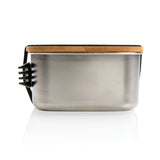 Stainless Steel Lunchbox With Bamboo Lid And Spork