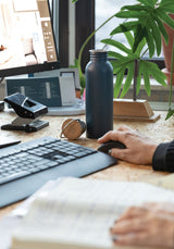 Modern Stainless Steel Bottle With Bamboo Lid