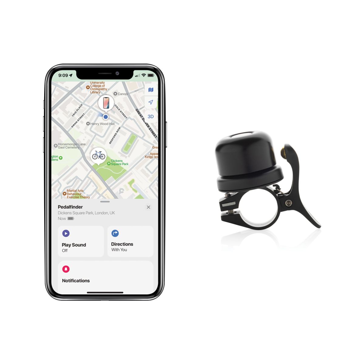 Pedalfinder Bike Bell With Worldwide Locating