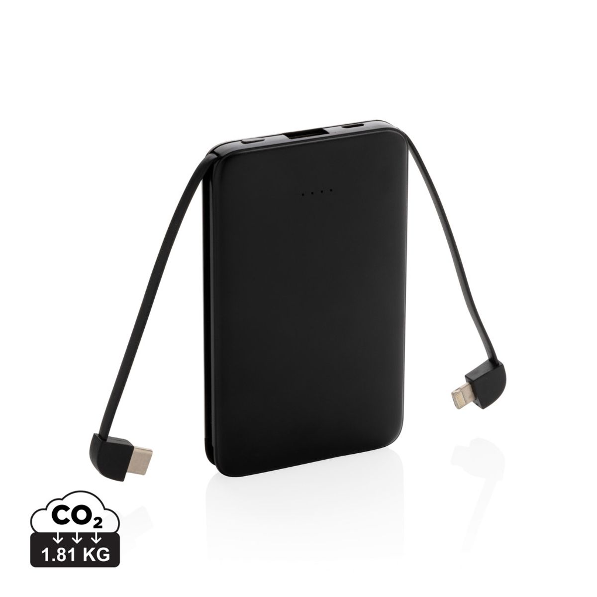 5.000 Mah Pocket Powerbank With Integrated Cables