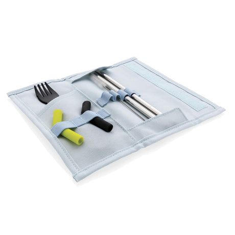 Tierra 2Pcs Straw And Cutlery Set In Pouch