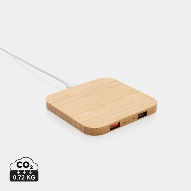 Bamboo 10W Wireless Charger With Usb