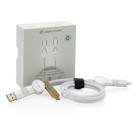 Oakland Rcs Recycled Plastic 6-In-1 Fast Charging 45W Cable