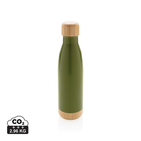 Vacuum Stainless Steel Bottle With Bamboo Lid And Bottom
