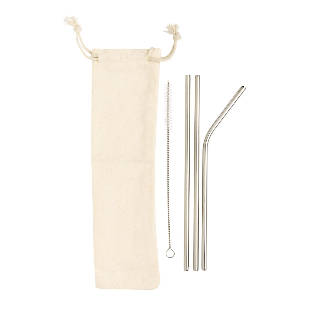 Reusable Stainless Steel 3 Pcs Straw Set