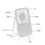 Aervina Rcs Recycled Plastic Re-Chargeable Desk Fan