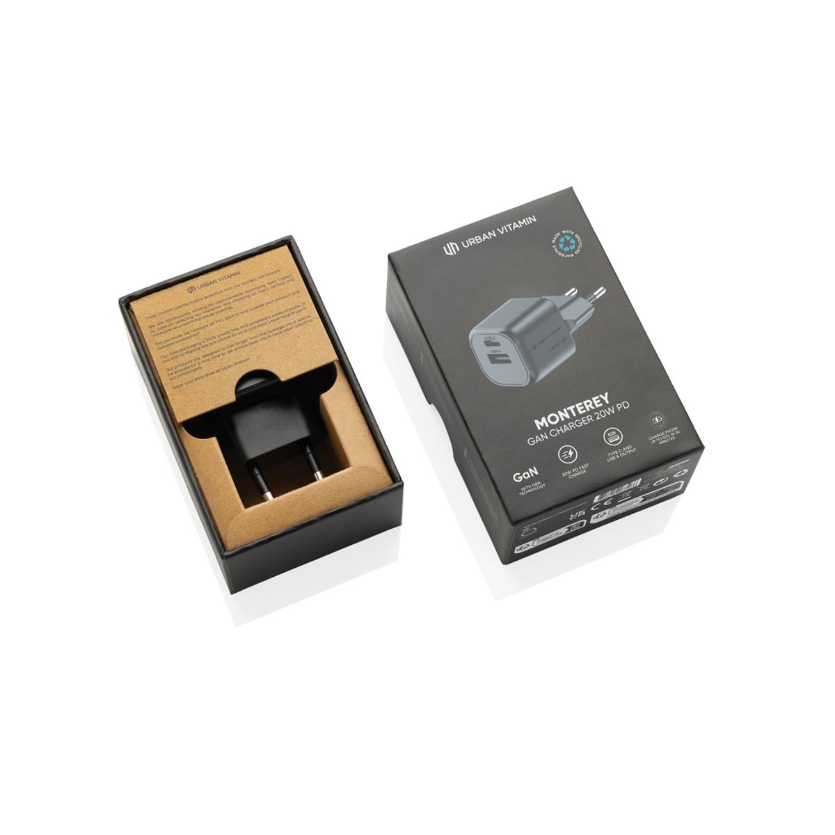 Urban Vitamin Monterey Rcs Recycled Plastic 20W Gan Charger