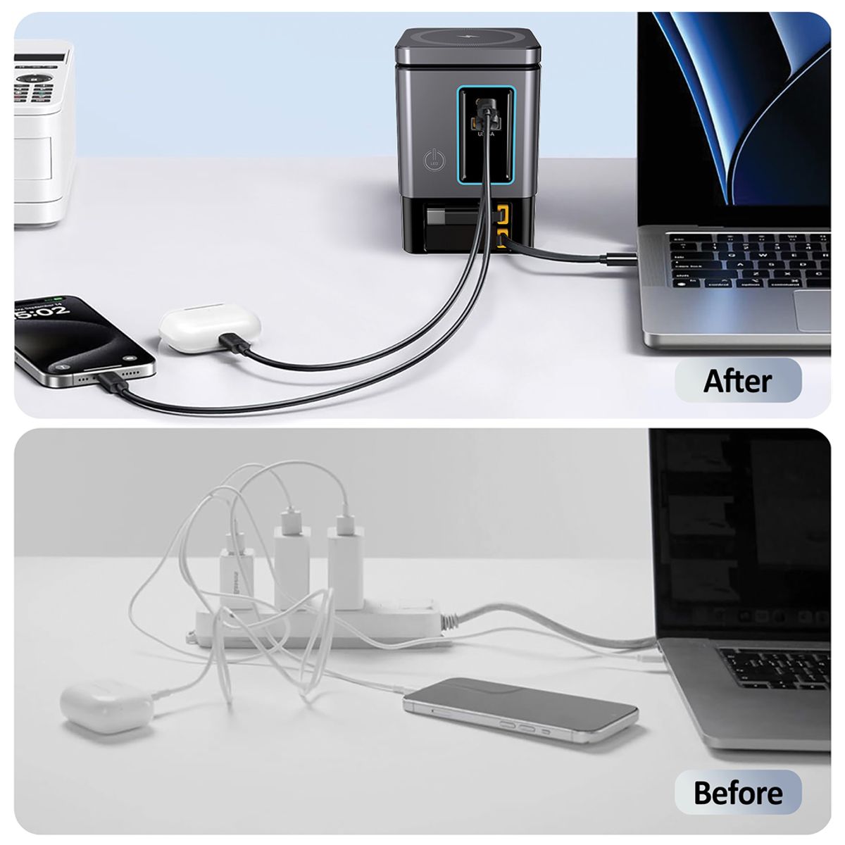 Urban Vitamin Sacramento 105W Gan Charger+Retractable Cables