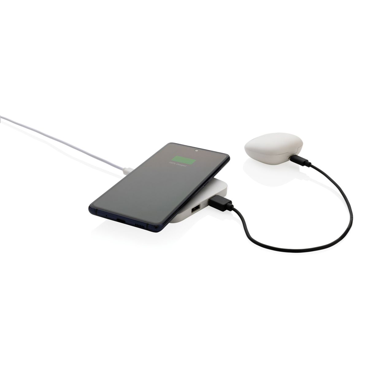 Rcs Recycled Plastic 10W Wireless Charger With Usb Ports