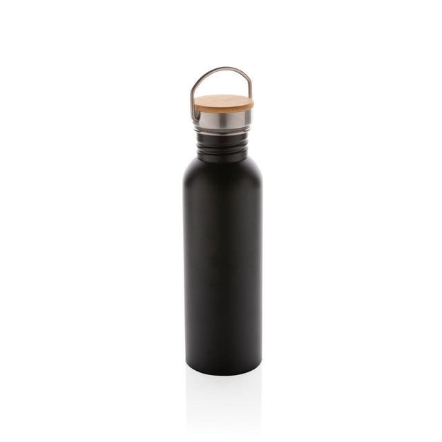 Modern Stainless Steel Bottle With Bamboo Lid